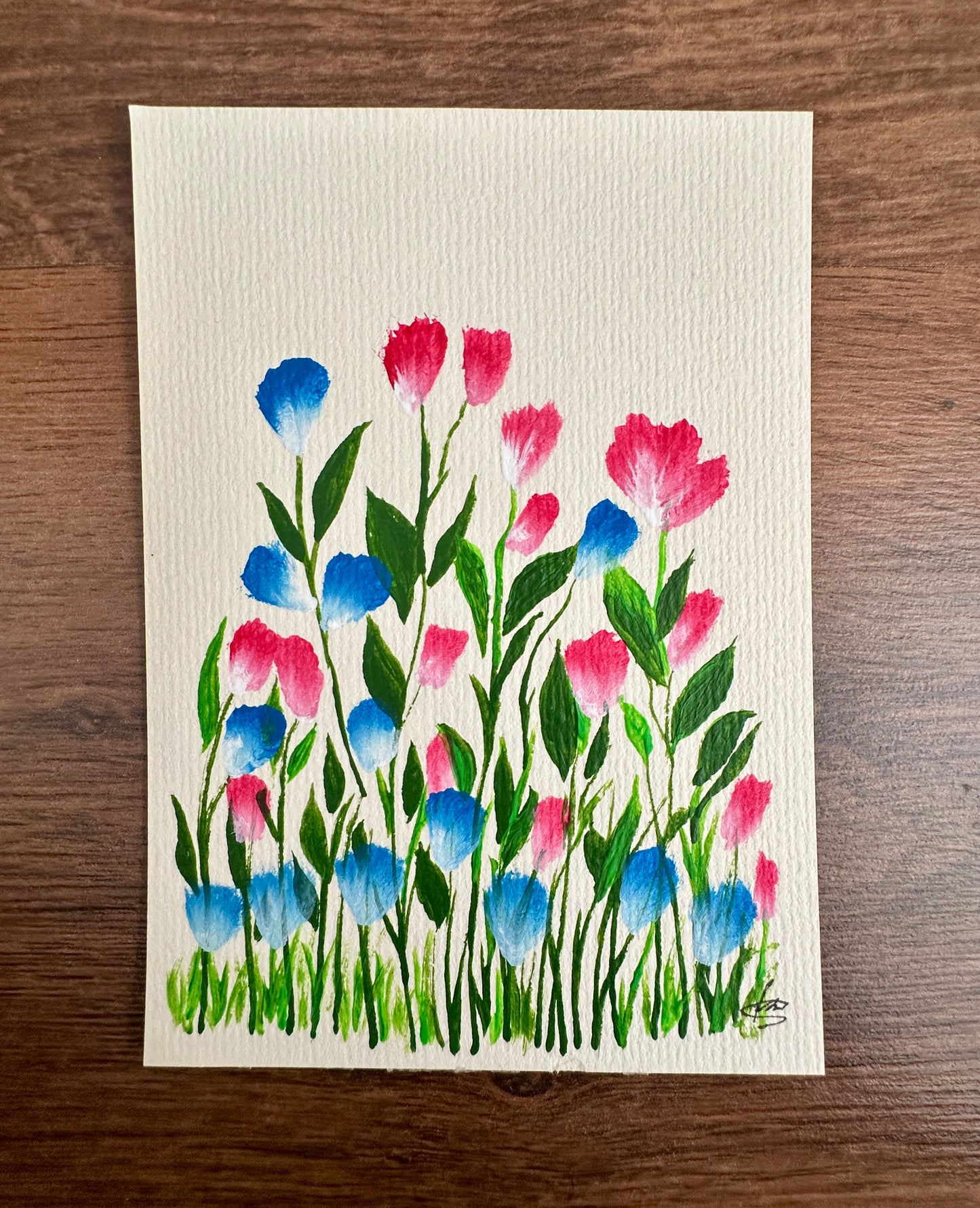 Meadow Blooms - Handpainted Postcard