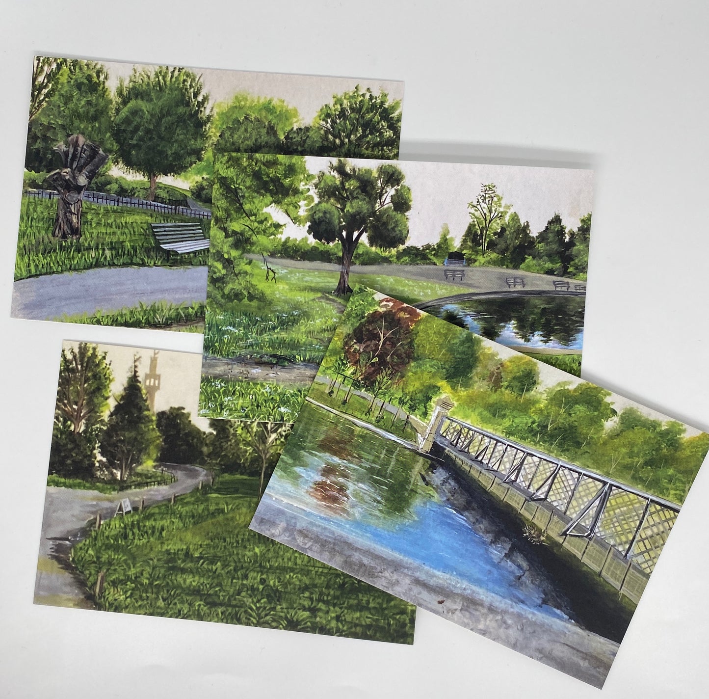London Park Series - The Regents Park  Four Postcard Prints