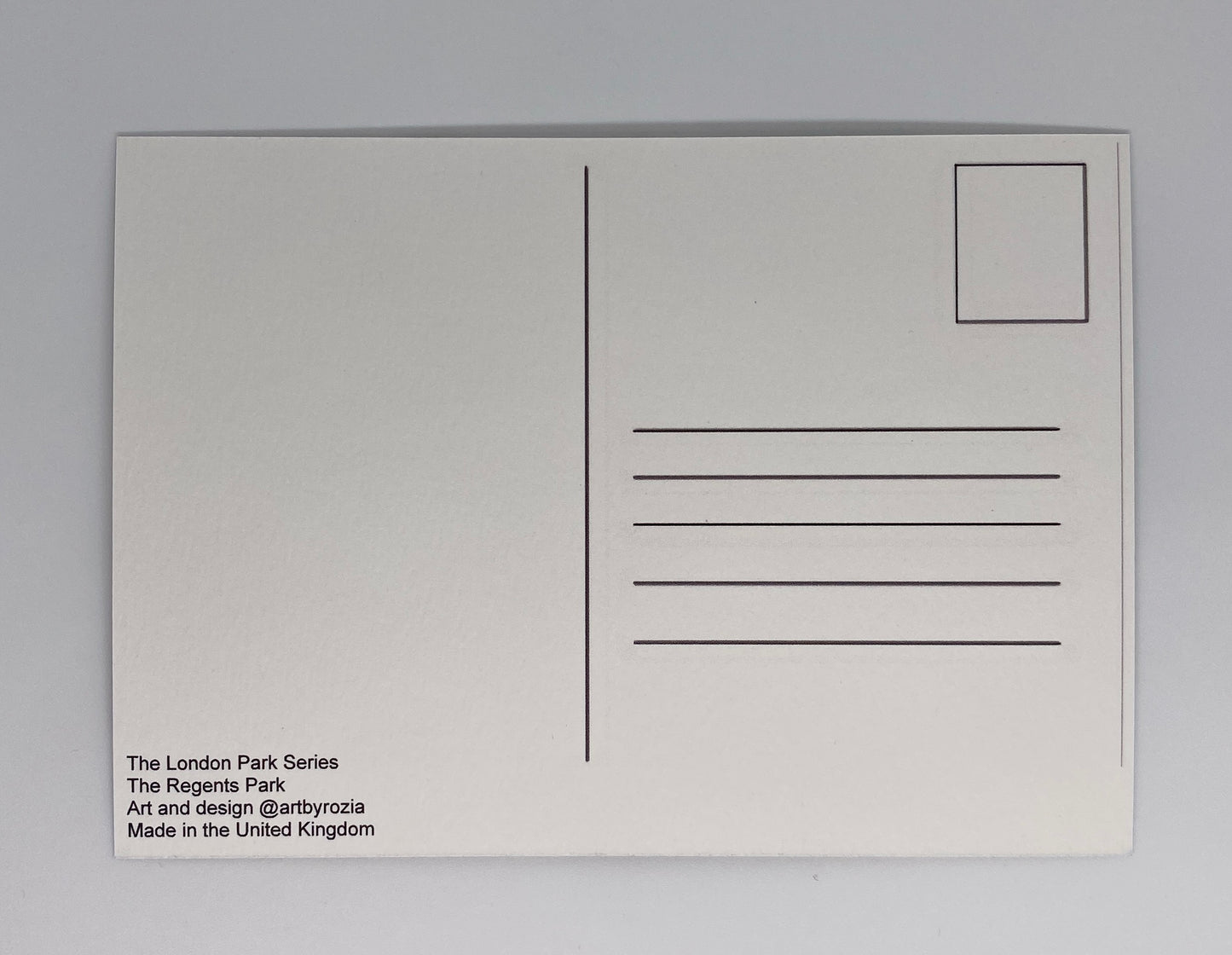 London Park Series - The Regents Park  Four Postcard Prints